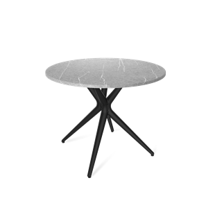 Круглый стол на кухню SHT-TU30 / SHT-TT 90 МДФ (серый мрамор/черный) в Химках