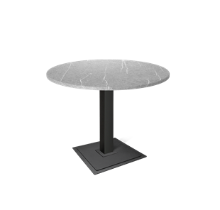 Круглый стол на кухню SHT-TU5-BS1 / SHT-TT 90 МДФ (серый мрамор/черный) в Химках