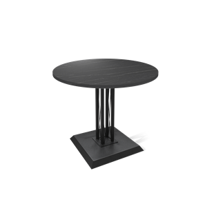 Обеденный круглый стол SHT-TU6-BS2 / SHT-TT 80 ЛДСП (камень пьетра гриджио черный/черный) в Серпухове