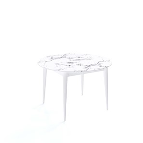 Обеденный круглый стол Kenner W1200 (Белый/Мрамор белый) в Одинцово