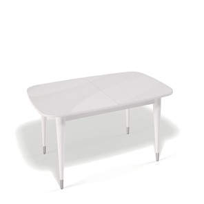 Обеденный раздвижной стол Kenner K1250 (Белый/Стекло белое глянец) в Одинцово