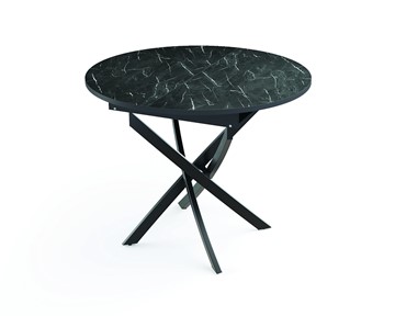 Обеденный стол 55.04 Адажио, мрамор черный/черный/металл черный в Подольске