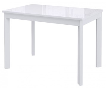 Кухонный раскладной стол Dikline Ls110, стекло белое/ножки белые в Химках