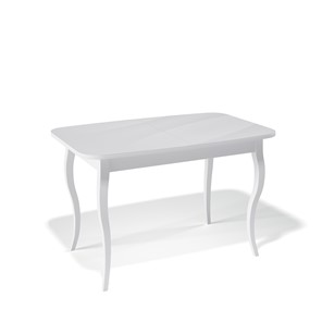 Кухонный раздвижной стол Kenner 1200C (Белый/Стекло белое глянец) в Одинцово