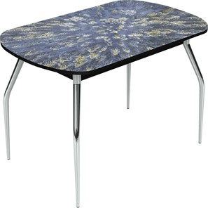 Обеденный раздвижной стол Ривьера исп.2 хром №5 (Exclusive h167/черный) в Химках