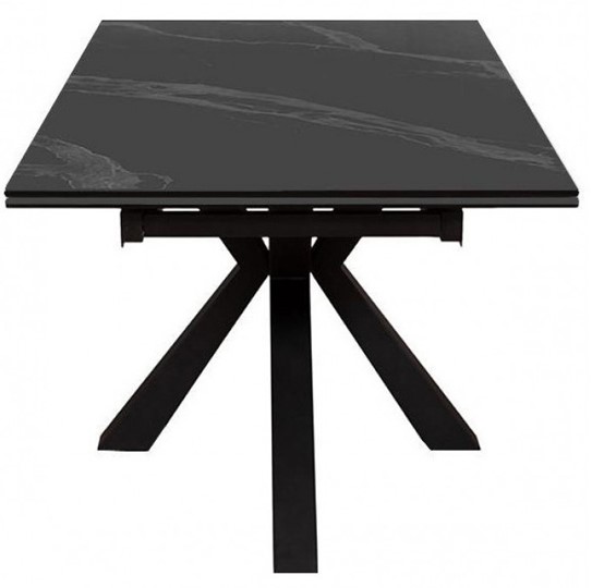 Стол на кухню раздвижной DikLine SFE140 Керамика Черный мрамор/подстолье черное/опоры черные (2 уп.) в Москве - изображение 2