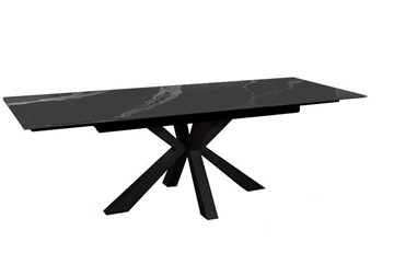 Стол на кухню раздвижной DikLine SFE160 Керамика Черный мрамор/подстолье черное/опоры черные (2 уп.) в Химках - предосмотр 2