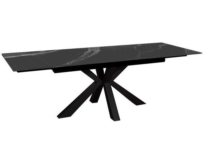 Стол на кухню раздвижной DikLine SFE160 Керамика Черный мрамор/подстолье черное/опоры черные (2 уп.) в Химках - изображение 2