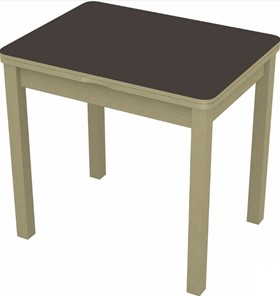 Кухонный раскладной стол Бари дерево №8 (стекло коричневое/дуб выбеленный) в Одинцово
