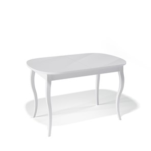 Обеденный раздвижной стол Kenner 1300C (Белый/Стекло белое глянец) в Одинцово