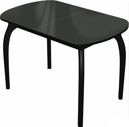 Кухонный стол раскладной Ривьера исп.1 дерево №1 (стекло черное/черный) в Подольске - изображение