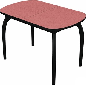 Обеденный раздвижной стол Ривьера мини дерево №1, пластик (цветы красные/черный) в Химках