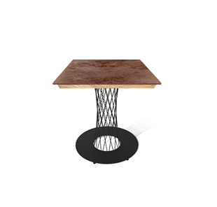 Керамический кухонный стол SHT-TU3-1/ТT8 60/60 (черный муар/прозрачный лак/коричневая сепия) в Химках