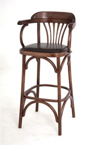 Барный стул 750 мягкий (средний тон, экокожа коричневая) в Серпухове