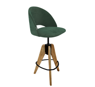 Барный стул SHT-ST34 / SHT-S92 (лиственно-зеленый/браш.коричневый/черный муар) в Москве
