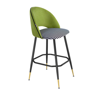 Барный стул SHT-ST34-3 / SHT-S148 (оливковый/гусиная лапка/черный муар/золото) в Подольске