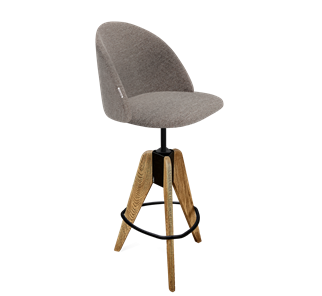 Барный стул SHT-ST35 / SHT-S92 (тростниковый сахар/браш.коричневый/черный муар) в Подольске