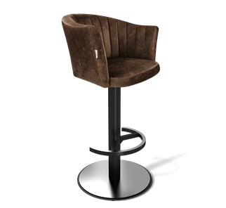 Барный стул SHT-ST42-1 / SHT-S137 (кофейный трюфель/стальной/черный муар) в Подольске