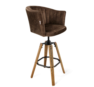 Барный стул SHT-ST42-1 / SHT-S93 (кофейный трюфель/браш.коричневый/черный муар) в Химках