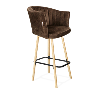 Барный стул SHT-ST42-1 / SHT-S94 (кофейный трюфель/прозрачный лак/черный муар) в Подольске