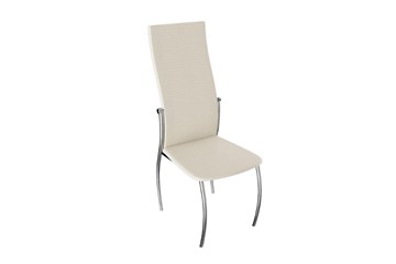 Обеденный стул Комфорт-М, цвет Хром, Бежевый Аллигатор к/з 218 (белый перламутр) в Одинцово