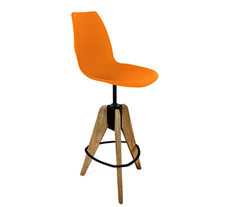 Барный стул SHT-ST29/S92 (оранжевый ral2003/брашированный коричневый/черный муар) в Подольске