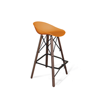 Барный стул SHT-ST19/S80 (оранжевый/темный орех/черный) в Химках