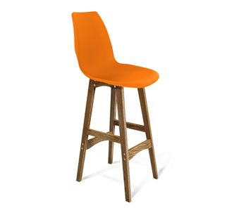 Барный стул SHT-ST29/S65 (оранжевый ral2003/дуб брашированный коричневый) в Москве