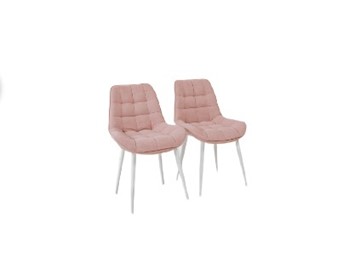 Комплект из 2-х  мягких стульев для кухни Brendoss Комфорт розовый белые ножки в Москве