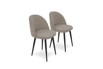 Комплект из 2-х  мягких стульев для кухни Лайт бежевый черные ножки в Подольске