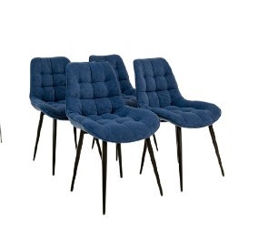 Комплект из 4-х обеденных стульев Brendoss Комфорт синий черные ножки в Одинцово