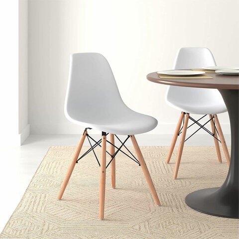 Комплект стульев 4 шт. BRABIX "Eames CF-010", пластик белый, опоры дерево/металл, 532630, 2033A в Одинцово - изображение 9