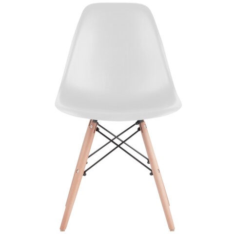 Комплект стульев 4 шт. BRABIX "Eames CF-010", пластик белый, опоры дерево/металл, 532630, 2033A в Одинцово - изображение 14