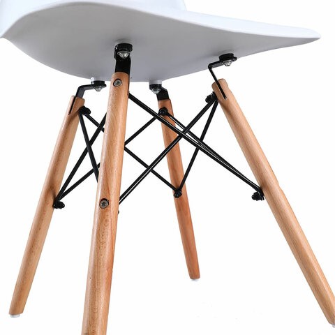 Комплект стульев 4 шт. BRABIX "Eames CF-010", пластик белый, опоры дерево/металл, 532630, 2033A в Одинцово - изображение 18
