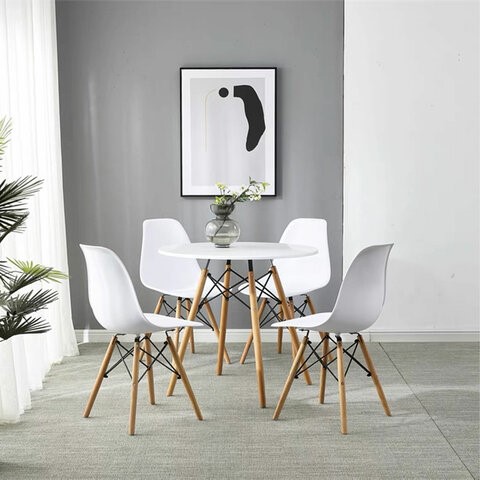 Комплект стульев 4 шт. BRABIX "Eames CF-010", пластик белый, опоры дерево/металл, 532630, 2033A в Одинцово - изображение 7