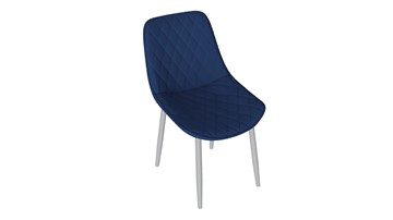 Обеденный стул Oscar (Белый муар/Велюр L005 синий) в Серпухове