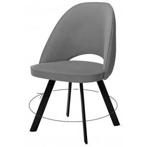 Обеденный стул 228 Поворотный, Микровелюр серый / опоры черные в Подольске - предосмотр