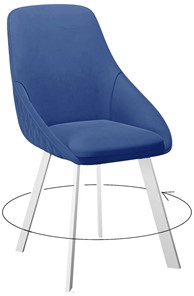 Кухонный стул 246 Поворотный, Микровелюр Z20 Синий / опоры белые в Подольске