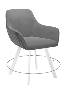 Мягкий стул 248 Поворотный, Микровелюр Z28 Темно-серый / опоры белые в Подольске - предосмотр