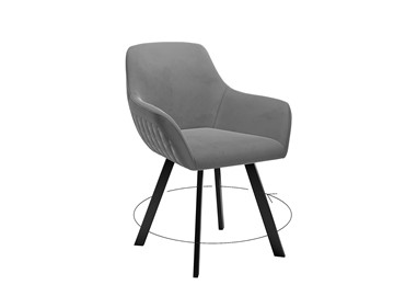 Обеденный стул 248 Поворотный, Микровелюр Z28 Темно-серый/черный в Подольске
