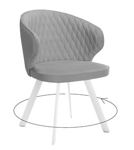 Мягкий стул 249 Поворотный, Микровелюр B22 Grey / опоры белые в Подольске - предосмотр