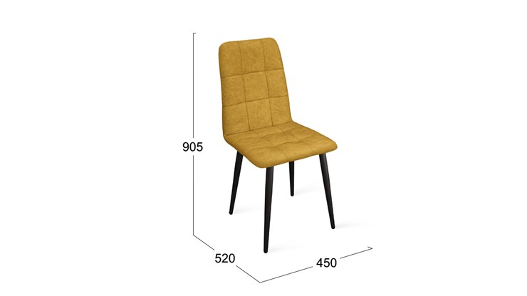Обеденный стул Аспен К1С (Черный муар/Микровелюр Duna Curcuma) в Подольске - изображение 5