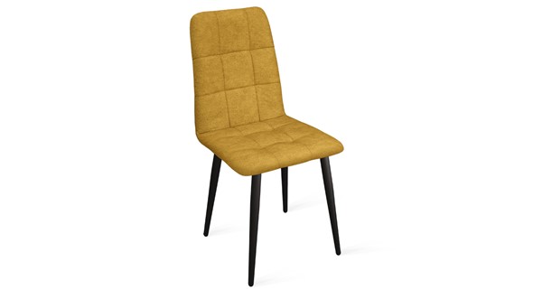 Обеденный стул Аспен К1С (Черный муар/Микровелюр Duna Curcuma) в Одинцово - изображение