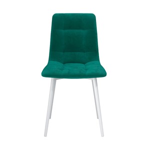 Обеденный стул Белла, велюр тенерифе изумруд/Цвет металл белый в Подольске - предосмотр 1