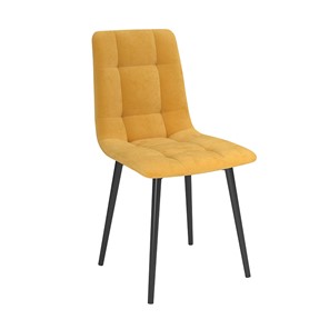 Обеденный стул Белла, велюр тенерифе куркума/Цвет металл черный в Подольске