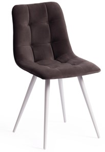 Обеденный стул CHILLY (mod. 7095-1) 45х53х88 темно-серый barkhat 14/белый арт.17295 в Химках