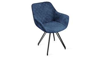 Обеденный стул Дастин К4 (Черный муар/Микровелюр Wellmart Blue) в Подольске