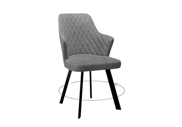 Обеденный стул DikLine 245 поворотный, C56 серый, ножки черные в Подольске
