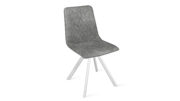 Обеденный стул Хьюго К2 (Белый матовый/Микровелюр Wellmart Silver) в Подольске