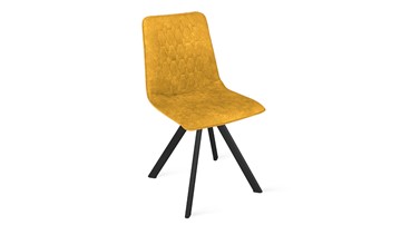 Обеденный стул Хьюго К2 (Черный муар/Микровелюр Wellmart Yellow) в Химках